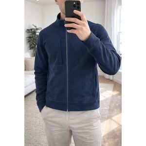 Lululemon Sojourn Jacket Men's Medium Navy Blue Full Zip Mock Neck